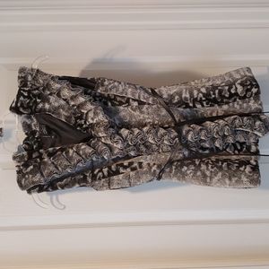 Black/Gray faux fur vest